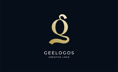 Logo elegant letter G with gold color. Monogram minimalist and modern design.