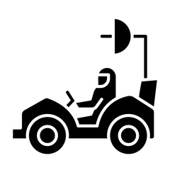 Driving rover icon in glyph style