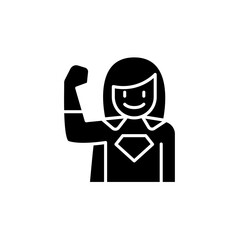 Superwoman icon in glyph style