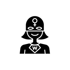 Superwoman icon in glyph style