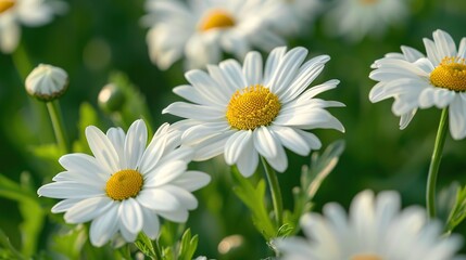 Fototapeta premium daisy seamless pattern wallpaper