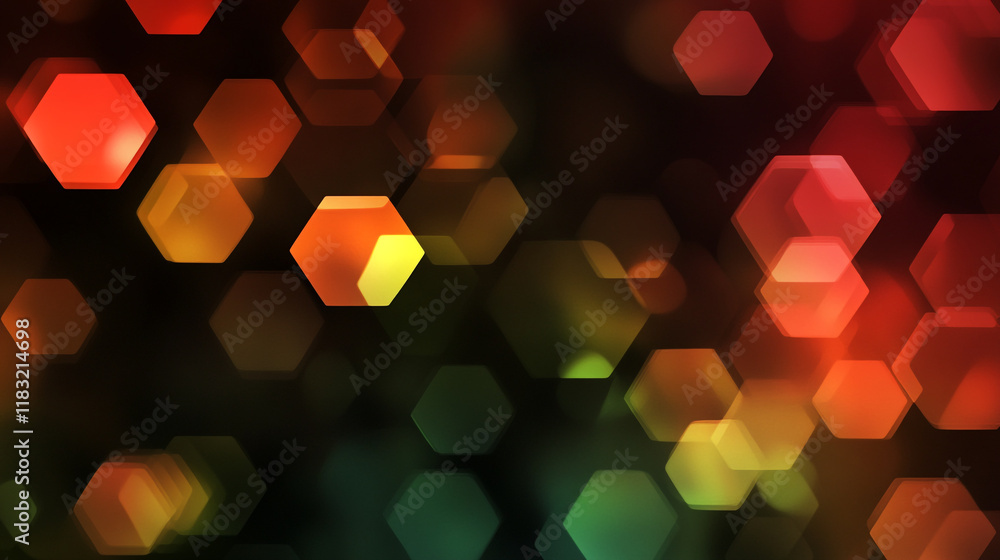 Aufkleber colorful hexagon patterns create a vibrant background during an evening event