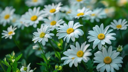 Fototapeta premium daisy seamless pattern wallpaper