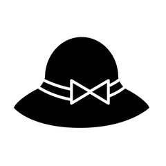 Female hat icon in glyph style