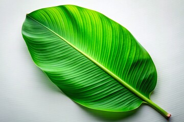 Minimalist Banana Leaf Photography: Green Tropical Foliage Background