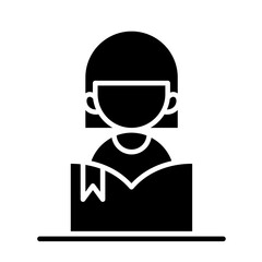 Reading icon in glyph style