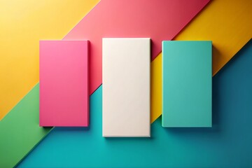 Fototapeta premium Minimalist Business Design Template: Bright 3D Panels Mockup