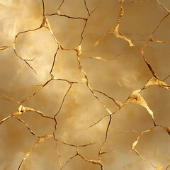 Subtle gold shimmer on aged glass texture with cracks and imperfections
