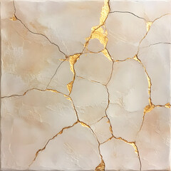 Subtle gold shimmer on aged glass texture with cracks and imperfections