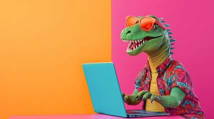 Dinosaur Laptop Summer Fun