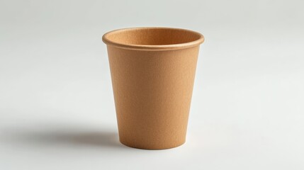 Brown disposable cup for beverages.