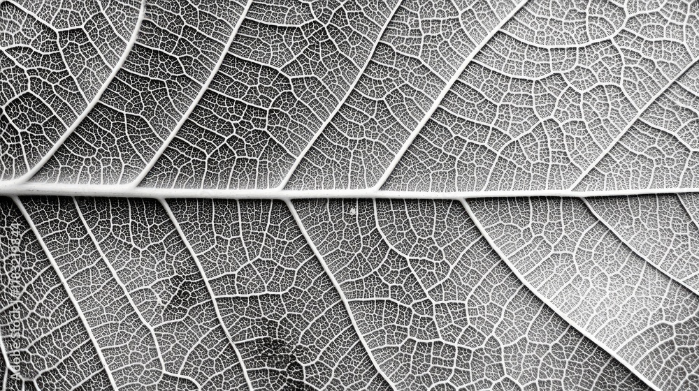 Poster a close-up of a delicate skeleton leaf, its intricate vein patterns creating a natural and artistic 