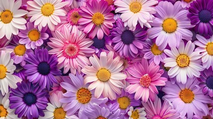 Fototapeta premium daisy seamless pattern wallpaper
