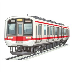 Cartoon flat train clipart file, vibrant colors, isolated on white background.  