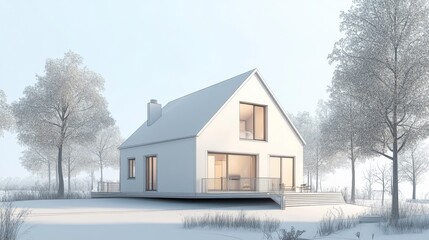 103.3D Illustration D-Twin House