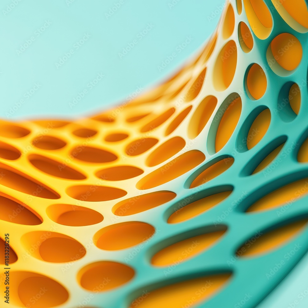 Poster abstract patterns of energy-efficient coatings on futuristic object