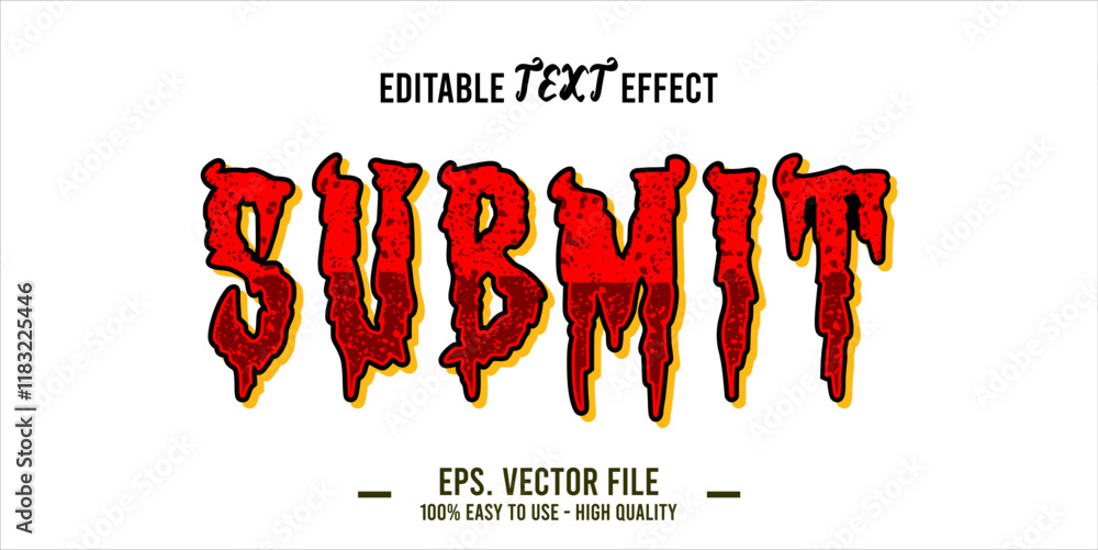 Fototapete typography submit word art illustration, editable text effect, eps file format