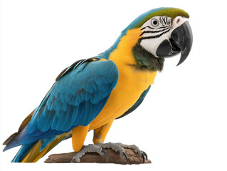 Fototapeta premium Captivating Blue and Yellow Macaw: A Vivid Bird with Playful Personality and Stunning Beauty That Enriches Its Surroundings