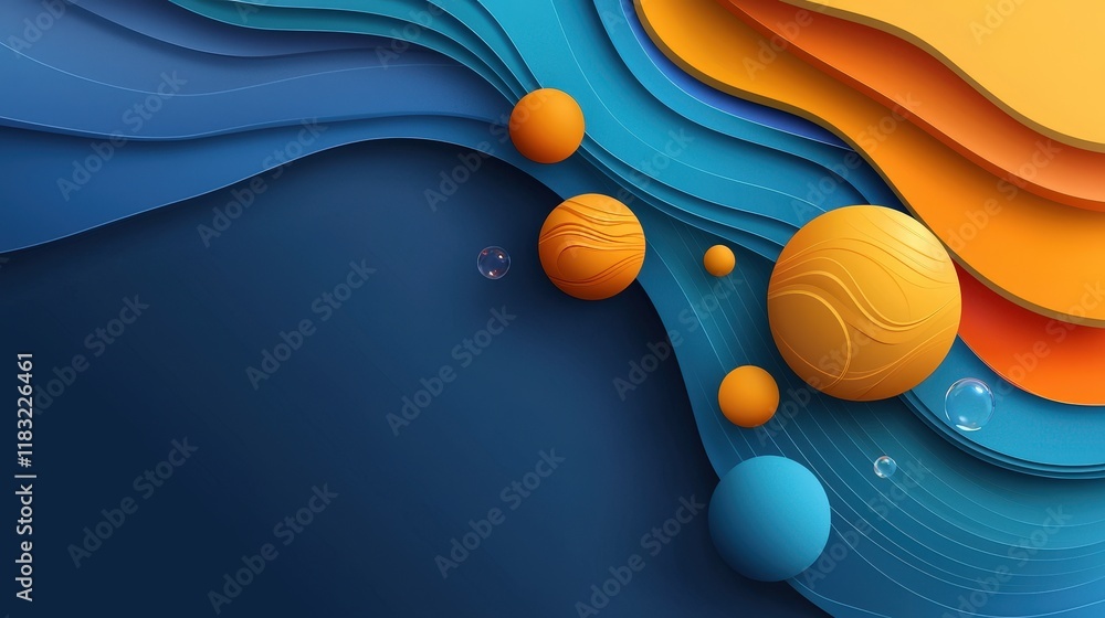 Poster abstract representation of quantum physics with overlapping geometric shapes and vibrant colors, qua