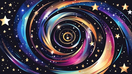 Celestial Swirl A Cosmic Galaxy Of Stars And Light