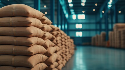 Storage and management of bulk materials industrial warehouse photography efficient environment close-up view supply chain logistics