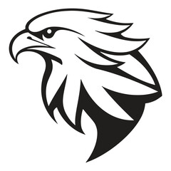 Bold and Fierce Eagle Head Illustration silhouette