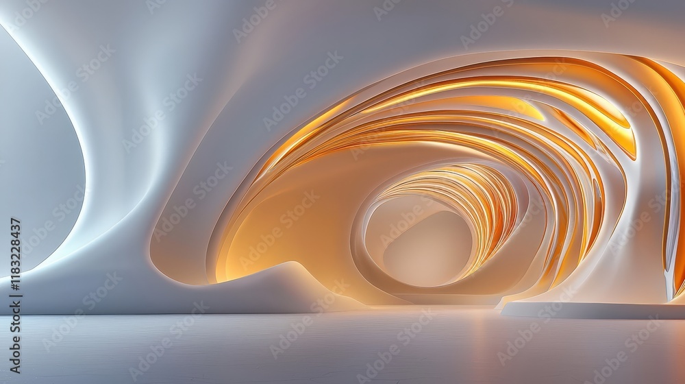 Poster abstract tunnel with fractal designs abstract tunnel background style