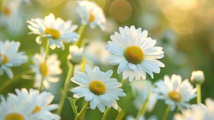 Fototapeta premium daisy seamless pattern wallpaper