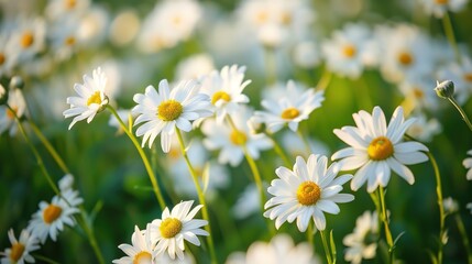 Fototapeta premium daisy seamless pattern wallpaper