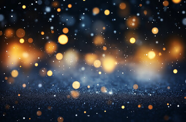 Obraz premium Snow falling on a red background, with delicate snowflakes drifting down in a gentle snowfall, creating a blurred and ethereal scene