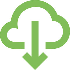 Cloud down icon logo design