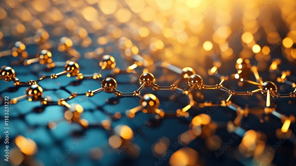 Aufkleber abstract visualization of nanomaterials forming intricate molecular structure