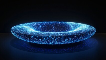 Obraz premium Glowing blue energy ring, futuristic, abstract.