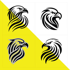 Collection of Stylized silhouette Head Logo Designs with Bold Lines and Modern Aesthetic