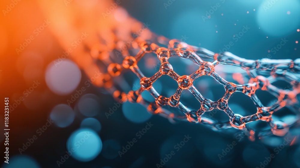 Aufkleber abstract visualization of nanomaterials forming intricate molecular structure