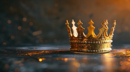 Gold crown standing on table