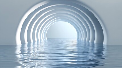 Obraz premium Abstract flooded arched tunnel.
