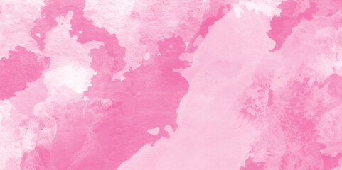 Grunge pink background, Stain artistic hand painted texture of pink, pastel hand painted watercolor of pink texture, Abstract grainy fantasy smooth light pink watercolor paper texture with clouds.