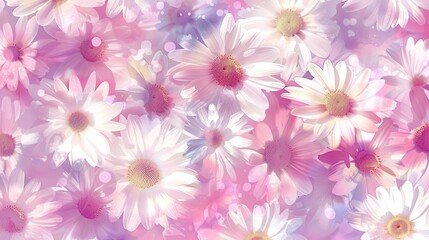 Obraz premium daisy seamless pattern wallpaper