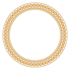 Golden Circle Frame Text Box With Gold Award Ribbon Icon Anniversary Badge