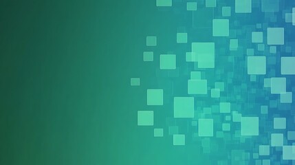 Obraz premium Abstract Teal Background With Scattered Squares