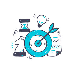 Goal Setting with Bullseye Focus Icon