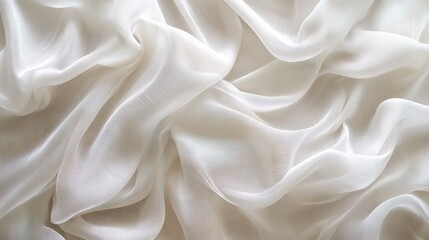Fototapeta premium White textured fabric with detailed mesh pattern banner