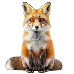 Naklejka premium A realistic illustration of a red fox sitting upright.