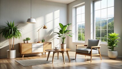 Minimalist Modern Home Interior Design: Simple White Room with Natural Light