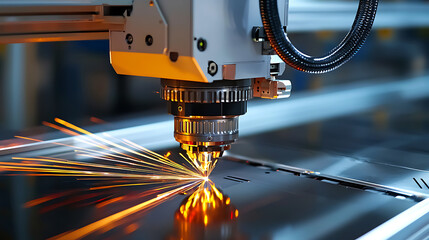 A machine is cutting through a piece of metal. generated using AI