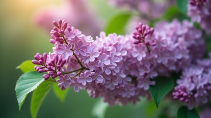 lilac branches in full bloom