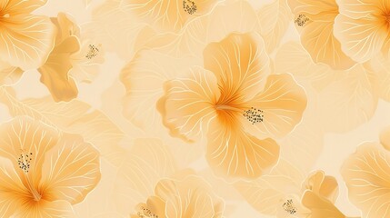 hibiscus seamless pattern wallpaper