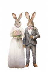 Obraz premium Rabbits wedding animal mammal adult.