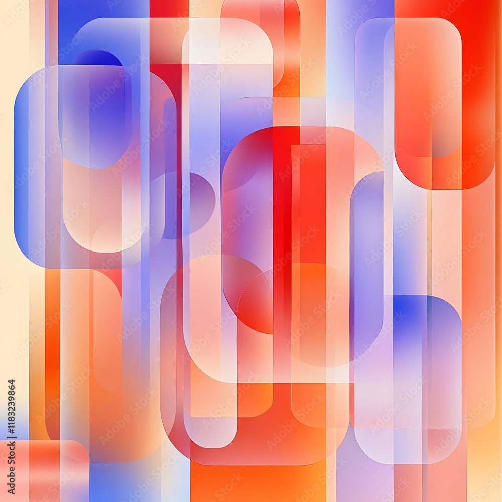 Poster An abstract illustration emphasizing the concept of layers, with multiple overlapping translucent planes in various shapes and sizes. Each layer is rendered in a gradient of soft, complementary colors